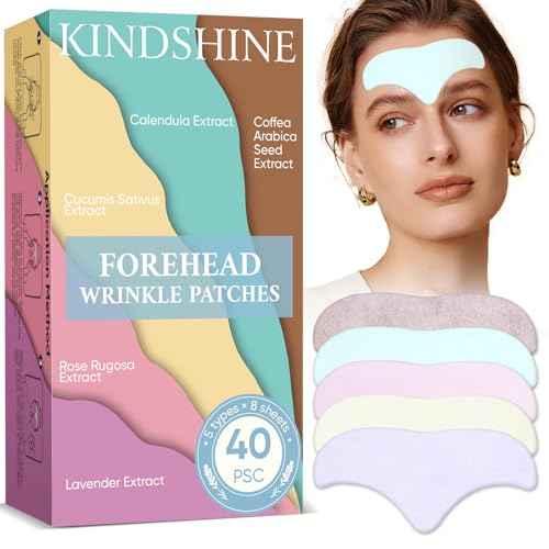 40PCS Forehead Wrinkle Patches, Forehead Face Masks, Anti Wrinkle Facial Patches with Hyaluronic Acid & Collagen, Overnight Forehead Patches for Wrinkles Smoothing