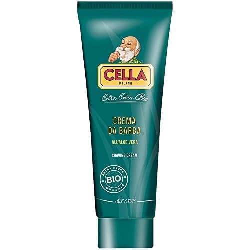 Cella Milano Organic Aloe Vera Shaving Cream - Rich Protective Lather, 150ml - Ideal for Shaving Brush, Made in Italy