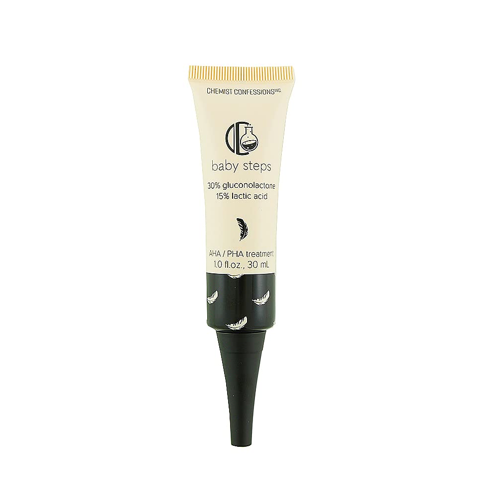 Chemist Confessions AHA/PHA Exfoliation Treatment Face Peel Mask - Gluconolactone & Lactic Acid for Brighter Skin, 1 Fl Oz
