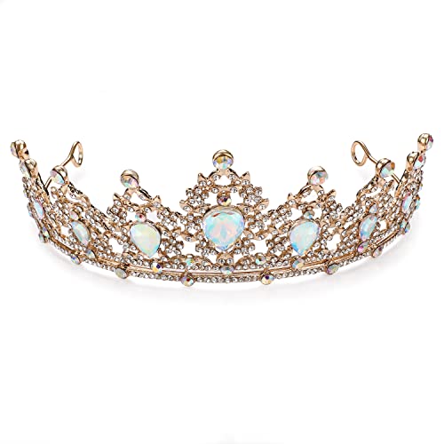 Gold Aurora Crown Princess Tiara Halloween Costumes Headband for Girls Women