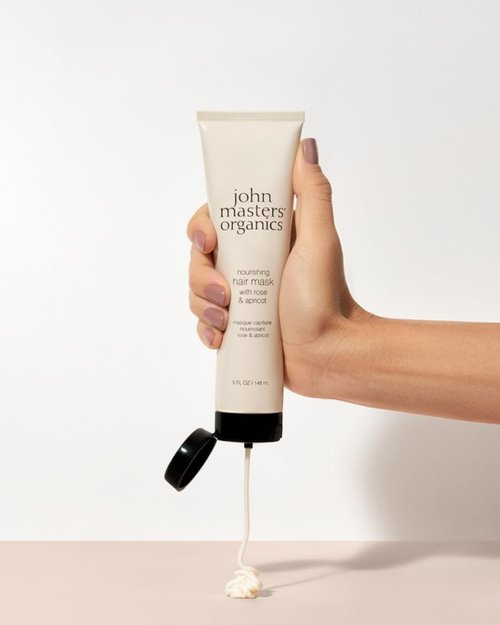 John Masters Organics Nourishing Hair Mask - Deep Conditioning Scalp Treatment | Rose & Apricot | 5 oz.