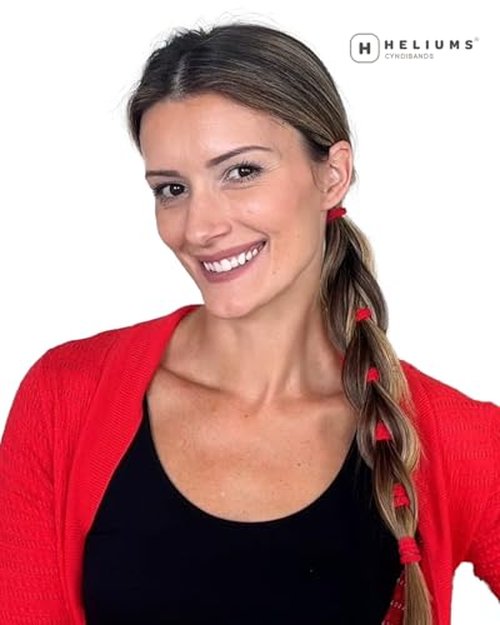 Heliums Small Soft Hair Ties - Black - 1 Inch Mini Nylon Bands, No Damage Ponytail Holders for Kids, Braids, and Thin Hair - 30 Count