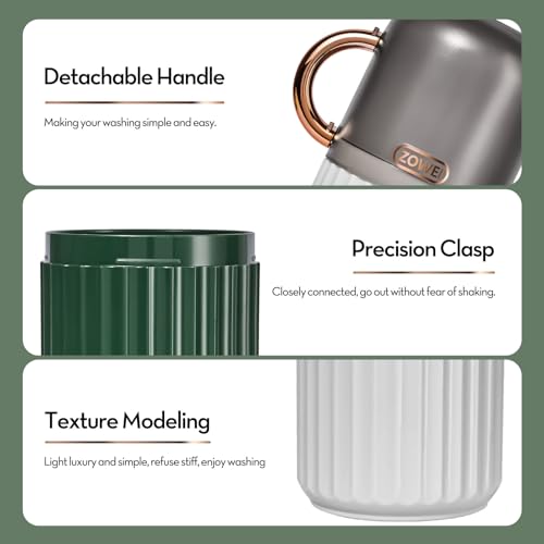 Elivida 1Pc Travel Toothbrush Case Travel Toothbrush Holder with Cup,Large Toothbrush Container for Toothbrush Toothpaste Razor,Toothbrush Holder with Cover for Home Business School (8.07x2.95 White)