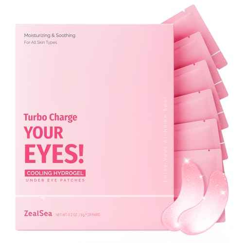 ZealSea Under Eye Patches for Puffy Eyes and Dark Circles, Collagen Under Eye Mask for Dark Circles and Puffiness, Travel Essentials, Eye Gel Pads for Spa Party, Self Care Gifts for Women, 20 Pairs