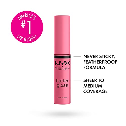 NYX PROFESSIONAL MAKEUP Butter Gloss, Non-Sticky Lip Gloss - Vanilla Cream Pie (Mauve)