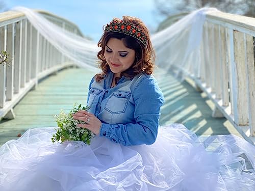 SH Red Queen Crown for Women, Wedding Tiara for Bride, Rhinestone Tiaras and Crowns, Crystal Costume Hair Accessories for Birthday Prom Pageant Prom Celebration