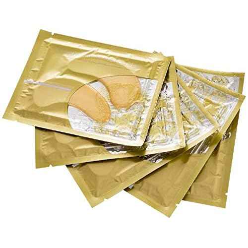 10 Pairs Collagen Crystal Eye Mask and 10 Pcs Collagen Crystal Lip Mask, Anti Aging Eye and Lip Mask, Collagen Crystal Mask Set (Gold)