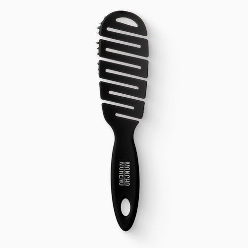 MONCHO MORENO Mini Magic Brush - Travel Size Professional Detangling Hair Brush for Dry Hair, Anti-Breakage & Anti-Frizz Brush, Adds Shine, Ideal for On-the-Go Styling (Black)