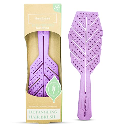 Planet Luxury Eco-Friendly Hair Brush w/Extra Soft Bristles, Detangler Hairbrush, Vented, Wet and Dry Hair For Women, Kids, Curly, Straight, Fine Hair Brush (Dusty Rose)