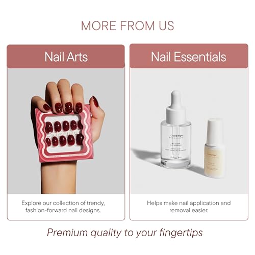 Celebritips Press On Nails - Salon U-ltimate™ | Ballerina, Extra Short Almond Nails, Reusable | 16 sizes - 32 Nails Kit with Glue and Sticky Tabs