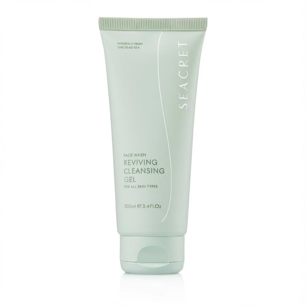 SEACRET Dead Sea Cleansing Gel - Hydrating Foaming Facial Cleanser with AHAs & Minerals, 3.4 fl oz