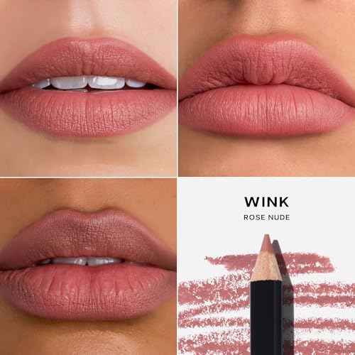 Saie Lip Liner 101 - Lip Pencil Made with a Creamy, Soft Matte Formula for a Naturally Framed or Fully Filled Look - Supercharged with Shea Butter & Jojoba Oil - Wink (.05 oz)