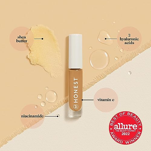 Honest Beauty Fresh Flex Concealer with Niacinamide + Vitamin E + Hyaluronic Acid | Vegan + Cruelty free | Toffee, 0.17 fl oz