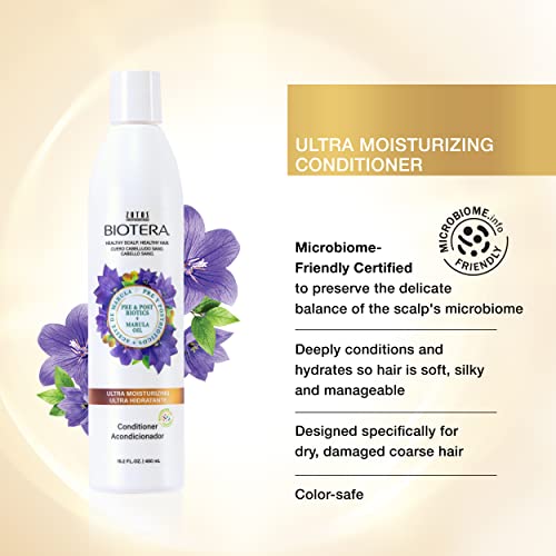 Biotera Ultra Moisturizing Conditioner | Travel Size | Hydrates Dry, Damaged, Coarse Hair | Microbiome Friendly | Vegan & Cruelty Free | Paraben & Sulfate Free | Color-Safe | 3 Fl Oz