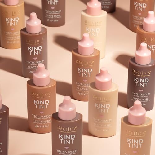 Pacifica Tinted Moisturizer – Kind Tint Serum, Lightweight Hydrating Foundation with Vegan Collagen & Hyaluronic Acid for Dewy Glow, Buildable Coverage, Vegan, 1 fl oz (Shade 24)