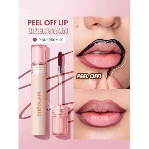 SHEGLAM Fall In Line Peel Off Lip Liner Stain Long Lasting Transfer-proof Nude Lip Tint-Pinky Promise