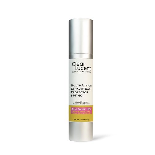 CeraVit Multi-Action Day Protector Sunscreen SPF 40 - Zinc Oxide Mineral Formula | Barrier-Repair with Ceramides, Vitamin C & E | Reef-Safe, Lightweight, Non-Greasy | 1.75 oz