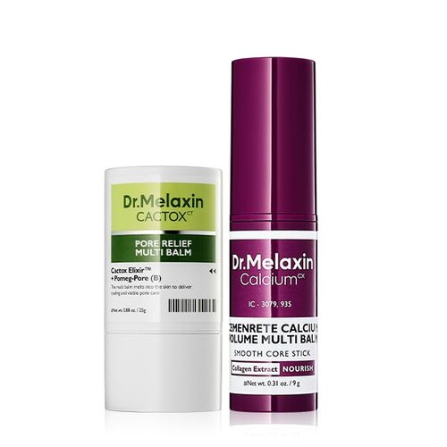 Dr. Melaxin Cactox & Calcium Multi Balm - Pore Firming Duo with Cooling Eye Care Stick for Skin Repair