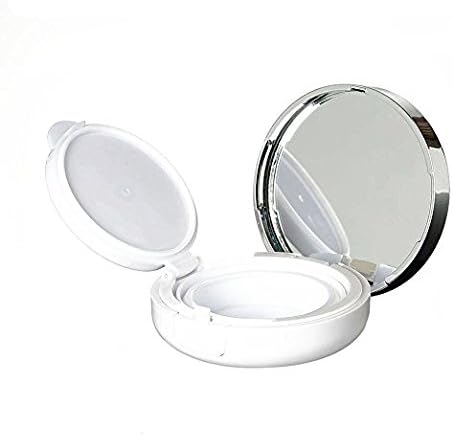 Skiennix Air Cushion Puff Box - Luxurious White Silver Edge with Mirror & Powder Puff | 15g (0.5oz)