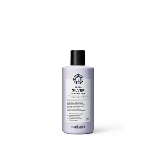Maria Nila Silver Conditioner - Neutralizes Brassy Tones in Blonde, White & Grey Hair | 100% Vegan, Sulfate-Free