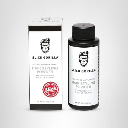 Slick Gorilla Hair Styling Powder for Men 0.70 oz (20ml) | Texture Powder | Matte Finish | 24 Hours All Day Hold | Adds Volume & Texture | Lightweight | Non-Sticky | No Shine | Texturizing Product