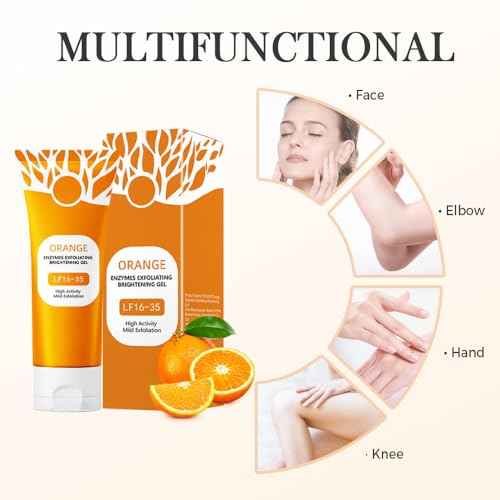 Orange Exfoliating Gel for Face and Body, 2026 Upgraded Deep Pore Orange Peeling Scrub, Cleaning Pores, Remove Blackheads Moisturize Cleansing, Facial Exfoliating Gel for All Skin (1PC, 3.52 Fl Oz)