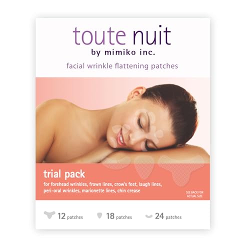 Toute Nuit Wrinkle Patches ? Trial Pack ? Face Tape for Forehead, Eyes & Mouth ? Hypoallergenic Anti Wrinkle Patches ? 54 Count, Made in USA