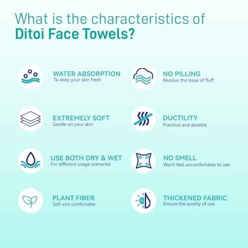 Face Towels, 10"¡¿12" Disposable Face Towel, Face Towelettes XL, Ultra Soft Makeup Remover Dry Wipes, Thick Face Towel for Sensitive Skin, 50 Count (1 Pack)