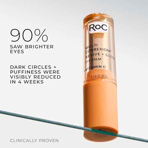 RoC Multi Correxion Revive + Glow Eye Balm with Vitamin C (0.14 oz) + Retinol Eye Cream Packette