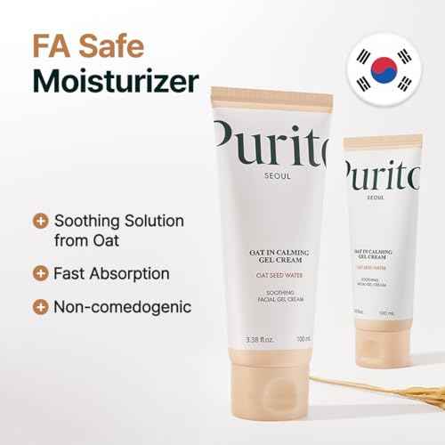 PURITO Oat In Calming Gel Cream, Oat Seed Water Hydration & Soothing, Lightweight, Non-Sticky FA Safe Moisturizer for Sensitive Skin, Non-Comedogenic, Fragrance-Free, Korean Skincare 3.38 fl.oz