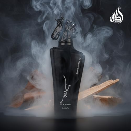 Lattafa Maahir Black Edition Eau De Parfum Spray, 3.4 Ounce (Unisex)