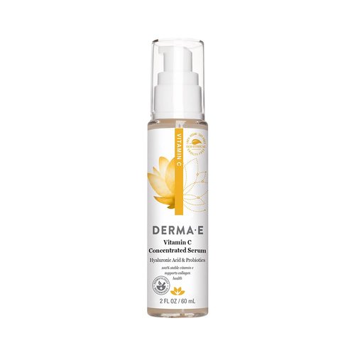 DERMA E Vitamin C Serum - Hydrating & Brightening Formula with Hyaluronic Acid | 2 Oz, All Natural