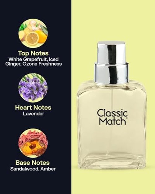 PB ParfumsBelcam Classic Match CM Eau De Toilette Spray, Fresh and Elegant Fragrance for Men, Woody and Floral Notes, Long-Lasting Scent, Men’s Cologne for Everyday Wear, 2.5 Fl Oz