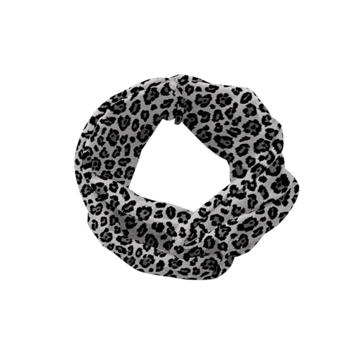 Lunarable Snow Leopard Headband for Women, Animal Skin Print with Greyscale Spots Big Wild Cat Savage Image, Elastic Comfy Hair Accessory Knotted Head Wrap Everyday Use, XS-S, Grey Black and Pale Grey