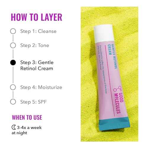 Good Molecules Gentle Retinol Cream - Retinol Night Cream to Minimize Appearance of Fine Lines & Wrinkles, Skin Tightening Recipe with Bakuchiol, Anti-Aging Skin Care For Face
