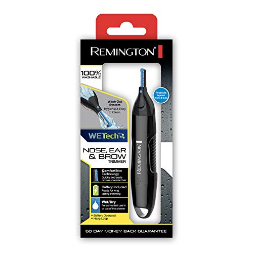 Remington NE3200 Nose & Ear Hair Trimmer - Washable System for Easy Cleaning, Black