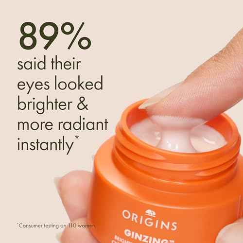 Origins GinZing Brightening Eye Cream with Vitamin C & Niacinamide| Visibly Reduces Dark Circles, 0.5 Fl Oz