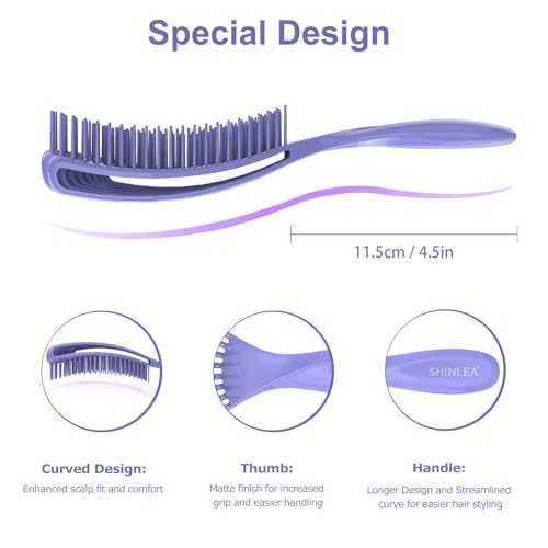 SHINLEA Detangler Brush for Curly Hair, Hairbrush for Wet Dry Thick Thin, Easily Comb Through Curl Hair and Reduces Breakage, Curly Brush for Women Men Kid (Pink)