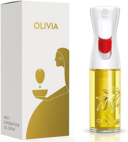 FLAIROSOL Olivia Signature Oil Sprayer - Advanced Fine Mist Cooking Spray Bottle, 130ml | Refillable Glass for Air Fryer & BBQ (Golden Leaves)