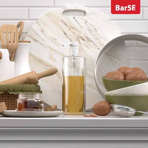 Bar5F Pump Bottle 32-Ounce 1-Liter Empty for Shampoo Conditioner Body Wash Lotion BPA-Free Crystal-Clear