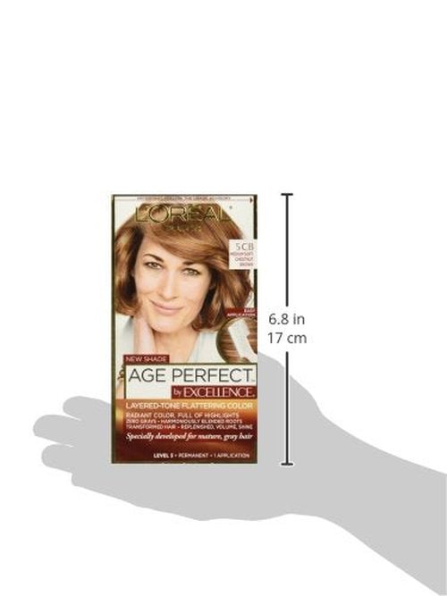 L'Oreal Paris ExcellenceAge Perfect Layered Tone Flattering Color, 5CB Medium Chestnut Brown