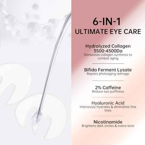 Novoy 15 Pairs Bio-Collagen Real Deep Eye Patches - 6-in-1 Retinol Overnight Eye Patches for Dark Circles, Puffiness & Wrinkles | 2% Caffeine+Hyaluronic+Niacinamide, Korean Popular Eye Mask - ROSE
