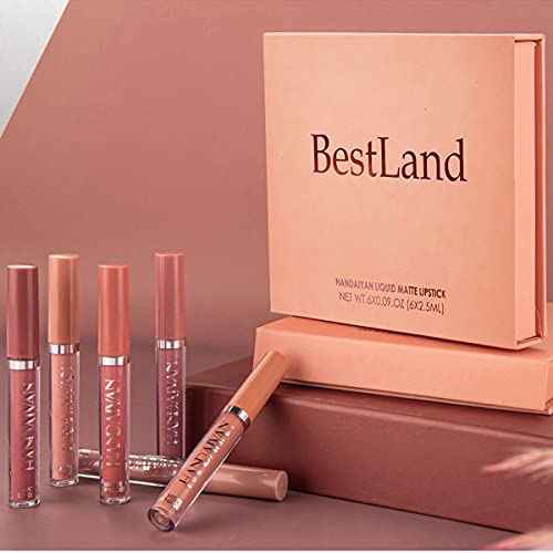 6Pcs Matte Liquid Lipstick Makeup Set, Matte liquid Long-Lasting Wear Non-Stick Cup Not Fade Waterproof Lip Gloss (Set A)