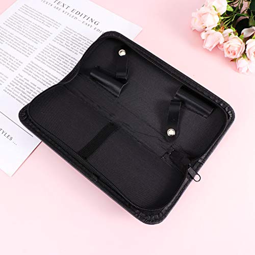 1pc Hairdresser Accessories Pu Rack Salonblack Compact Professional Leather Storage Hairdressing Hair Shop Use Carrier Salon Case Barber Shear Home Scissor Pouch Decor