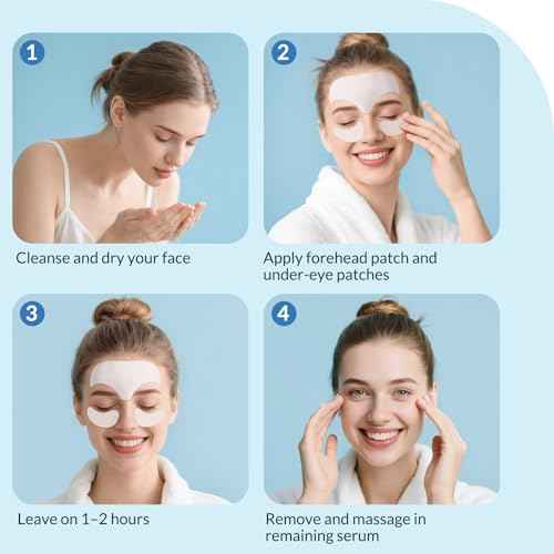Forehead Wrinkle Patches & Under Eye Pads with Collagen & Hyaluronic Acid, Anti-Wrinkle Care for Forehead Lines, Puffy Eyes, Dark Circles & Eye Bags, 18 Pcs