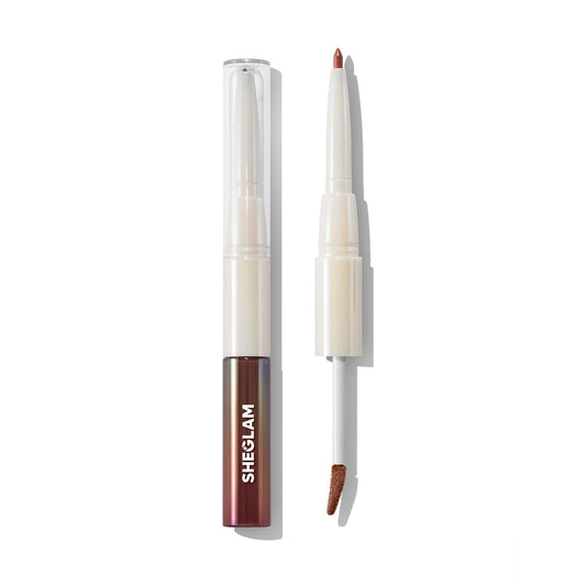 SheGlam 2-In-1 Lip Rules Liner & Gloss Pen - Long-Lasting Plumping Lip Makeup Set | By The Book
