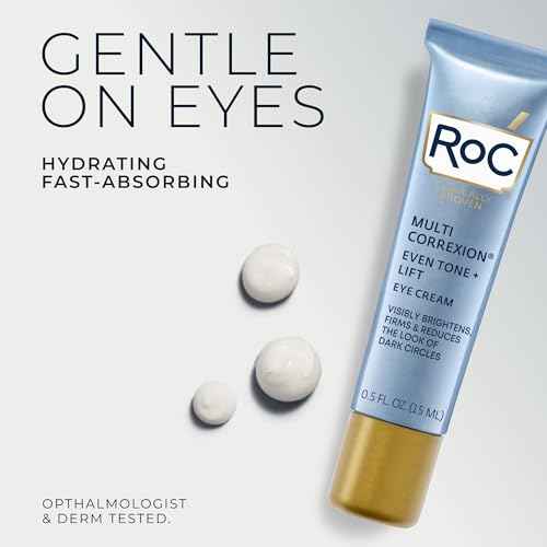 RoC Multi Correxion 5 in 1 Anti-Aging Eye Cream for Puffiness, Under Eye Bags & Dark Circles, Skin Care Treatment with Shea Butter, (.5 oz) with Night Cream Packette (Packaging May Vary)