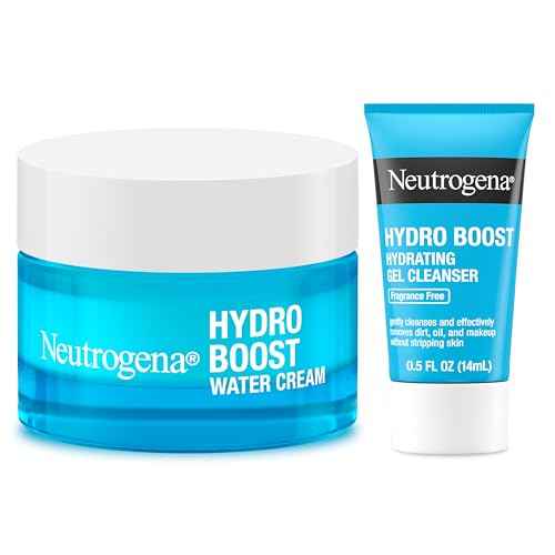 Neutrogena Hydro Boost Skincare Set, Hydro Boost Fragrance Free Gel Cream Face Moisturizer, 1.7 fl oz, & Trial Size Hydro Boost Fragrance Free Hydrating Gel Facial Cleanser, 0.5 fl oz