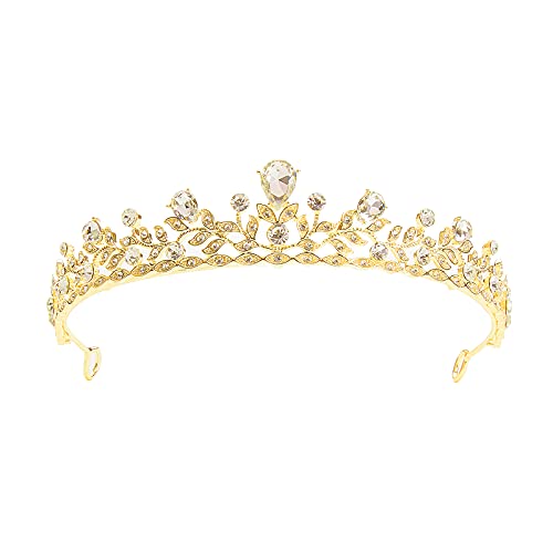 SH Crown for Women Gold, Rhinestone Wedding Tiara Pageants Headband Princess Birthday Crowns and Tiaras Bridal Party Prom Hair Accessories