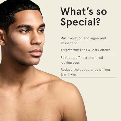 BRO MASK Under Eye Patches for Men Skin Care | Cooling Eye Masks for Dark Circles and Puffiness, Anti Aging Hydrogel Pads with Bakuchiol, Caffeine & Niacinamide, Eye Bags Treatment for Men (6 Pairs)